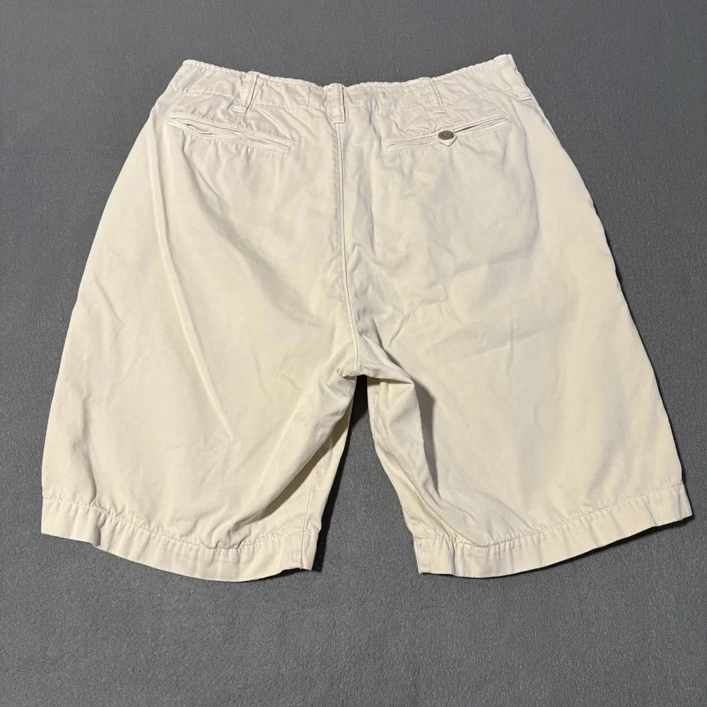 Vintage Y2K Abercrombie & Fitch Chino Shorts Mens 31x9 Ivory Logo Hong Kong